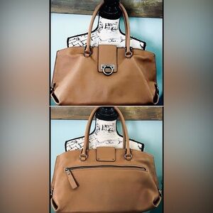 Salvatore Ferragamo”Sofia”GanciniBag/Pre❤️Nice/CamelLeather/UnderarmBag/👀Pics